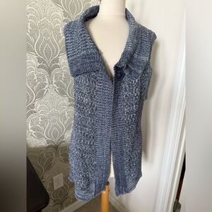 Westbound Textured Blue Cardigan Vest